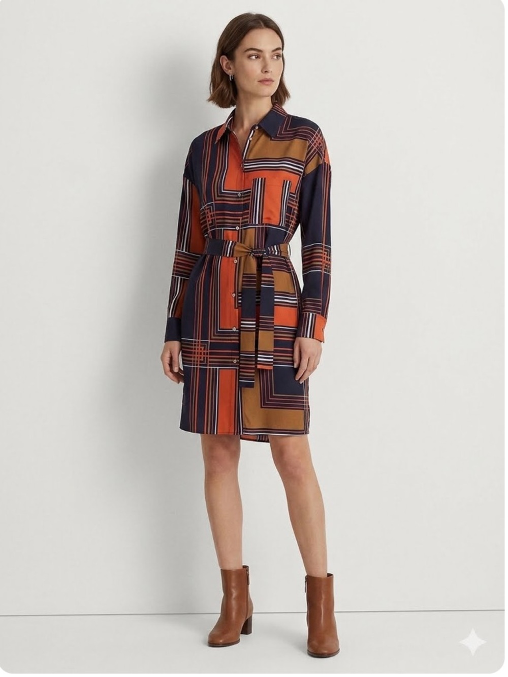 Charlie Jade Geometric Patterned Silk Dress Size XS EUC